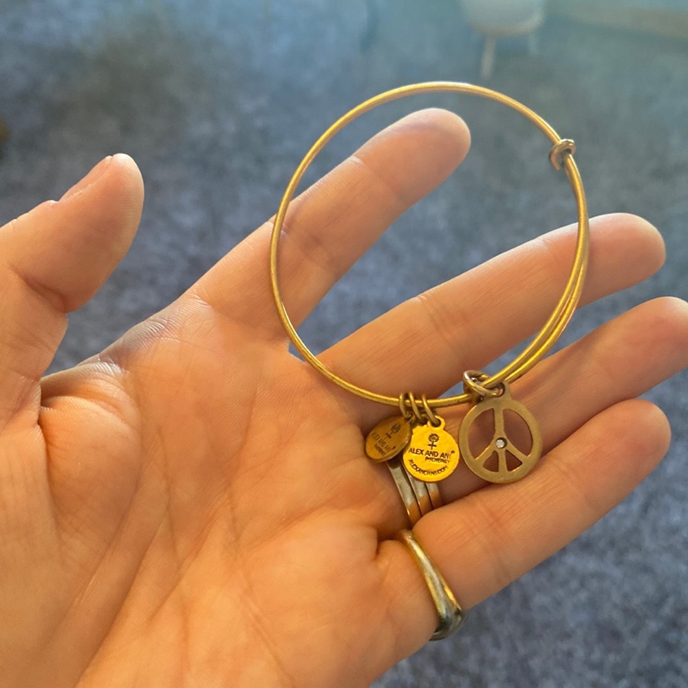 Alex and Ani peace sign bracelet